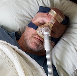 Man with CPAP mask