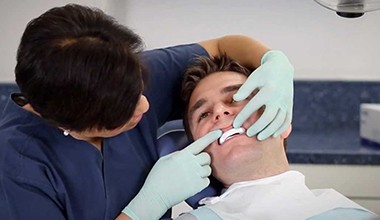 Patient fitted for oral appliance